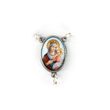 Virgin Mary Queen of Heaven, Holy Land Olive Wood Pocket Auto Rosary, Made in Bethlehem