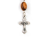 Virgin Mary of Jerusalem Byzantine, Holy Land Olive Wood Pocket Auto Rosary, Made in Bethlehem