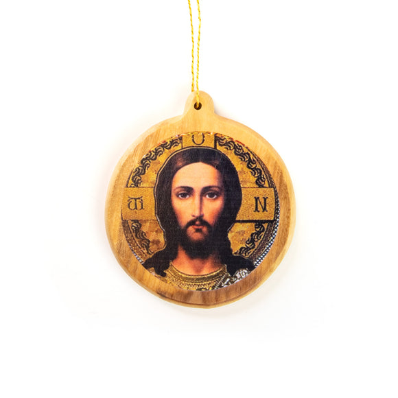 Thick Round Icon Ornament – Jesus Face