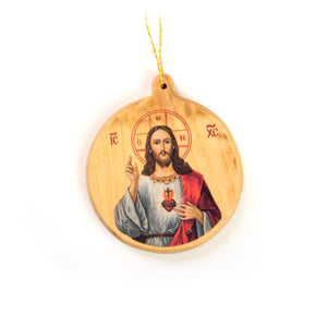 Thick Round Icon Ornament – Jesus Christ Sacred Heart