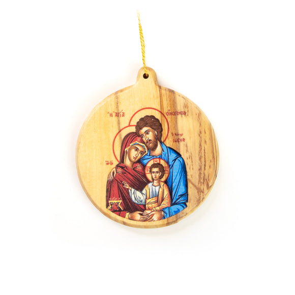 Thick Round Icon Ornament – Holy Family Byzantine