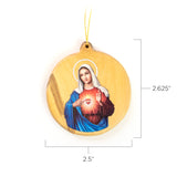 Thick Round Icon Ornament – Virgin Mary Immaculate Heart