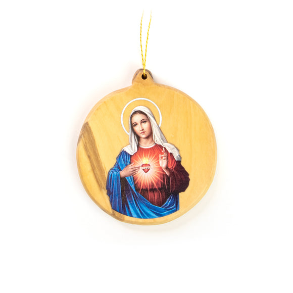 Thick Round Icon Ornament – Virgin Mary Immaculate Heart