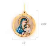 Thick Round Icon Ornament – Virgin Mary of Jerusalem