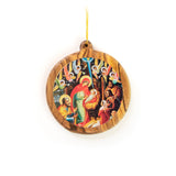 Thick Round Icon Ornament – Nativity with Shepherds and Angels