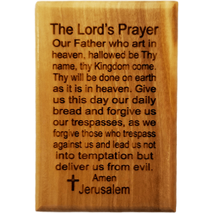 The Lord's Prayer Olive Wood Magnet front
