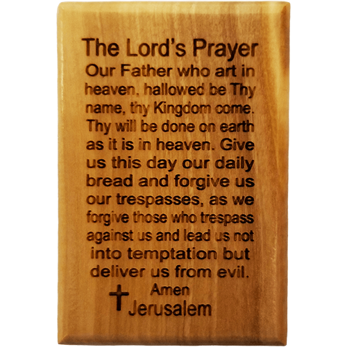The Lord's Prayer Olive Wood Magnet front