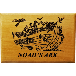 Noah's Ark with Birds Olive Wood Magnet front