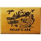 Noah's Ark with Birds Olive Wood Magnet front