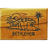 Bethlehem Baby Jesus Horizontal Olive Wood Magnet
