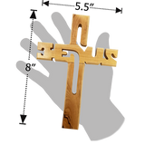 Olive Wood Wall Cross Jesus Cut Out (L) dimensions