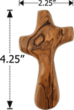 Holy Land Olive Wood Deluxe Handheld Prayer Comfort Cross - Large - Logos Trading Post, Christian Gift