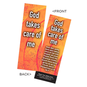 Children's Christian Bookmark, God Takes Care of Me, Philippians 4:19 - Pack of 25 - Christian Bookmarks