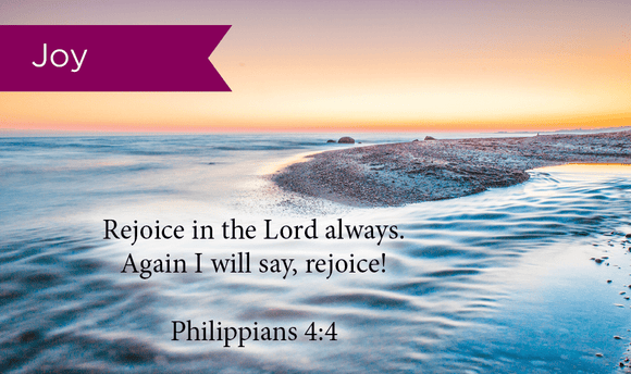 Joy, Rejoice Phil 4:4, Pass Along Scripture Cards, Pack 25