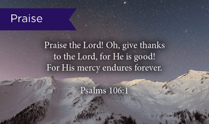Pass Along Scripture Cards, Praise, Psalms 106:1, Pack 25 - Logos Trading Post, Christian Gift