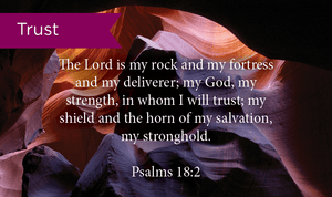 Pass Along Scripture Cards, Trust, Psalms 18:2, Pack 25 - Logos Trading Post, Christian Gift
