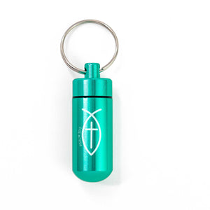 Keychain Pill Capsule - Turquoise