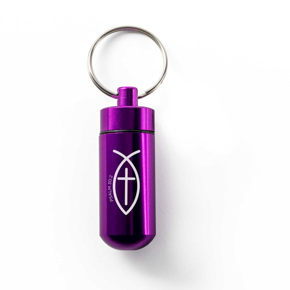 Keychain Pill Capsule - Purple