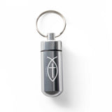 Keychain Pill Capsule - Silver
