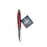 Proverbs 3:5 Deluxe Scripture Pen with Stylus, LED Light and Scripture Card - Red