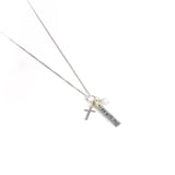 I Am With You, Sterling Silver Scripture Cross Necklace