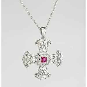Canterbury Cross Sterling Silver Pendant Necklace