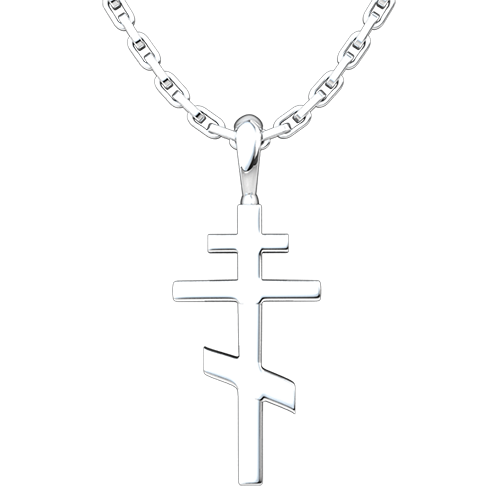 Saint Andrew Cross Sterling Silver Pendant and 18 Inch Chain