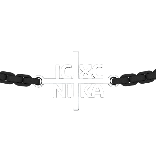 IC XC NIKA Bracelet, Jesus Christ the King, Sterling Silver Pendant with Cord