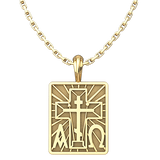Alpha Omega & St Andrew Cross Gold-Plated Sterling Silver Pendant - 18 Inch Chain