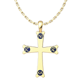 Mount Sinai Cross Gold-Plated Sterling Silver Pendant - 18 Inch Chain