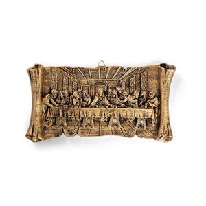 Last Supper Marble Resin Wall Plaque - Antique Gold